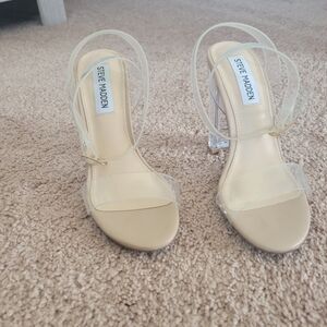 Steve Madden Women's Clear Strap Heels - Cream